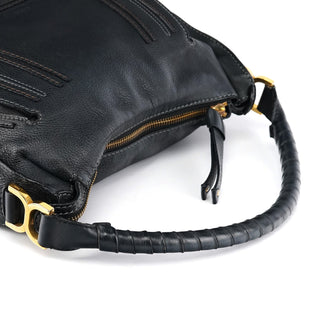 Chloe Black Leather Marcie Hobo Shoulder Bag