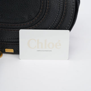 Chloe Black Leather Marcie Hobo Shoulder Bag