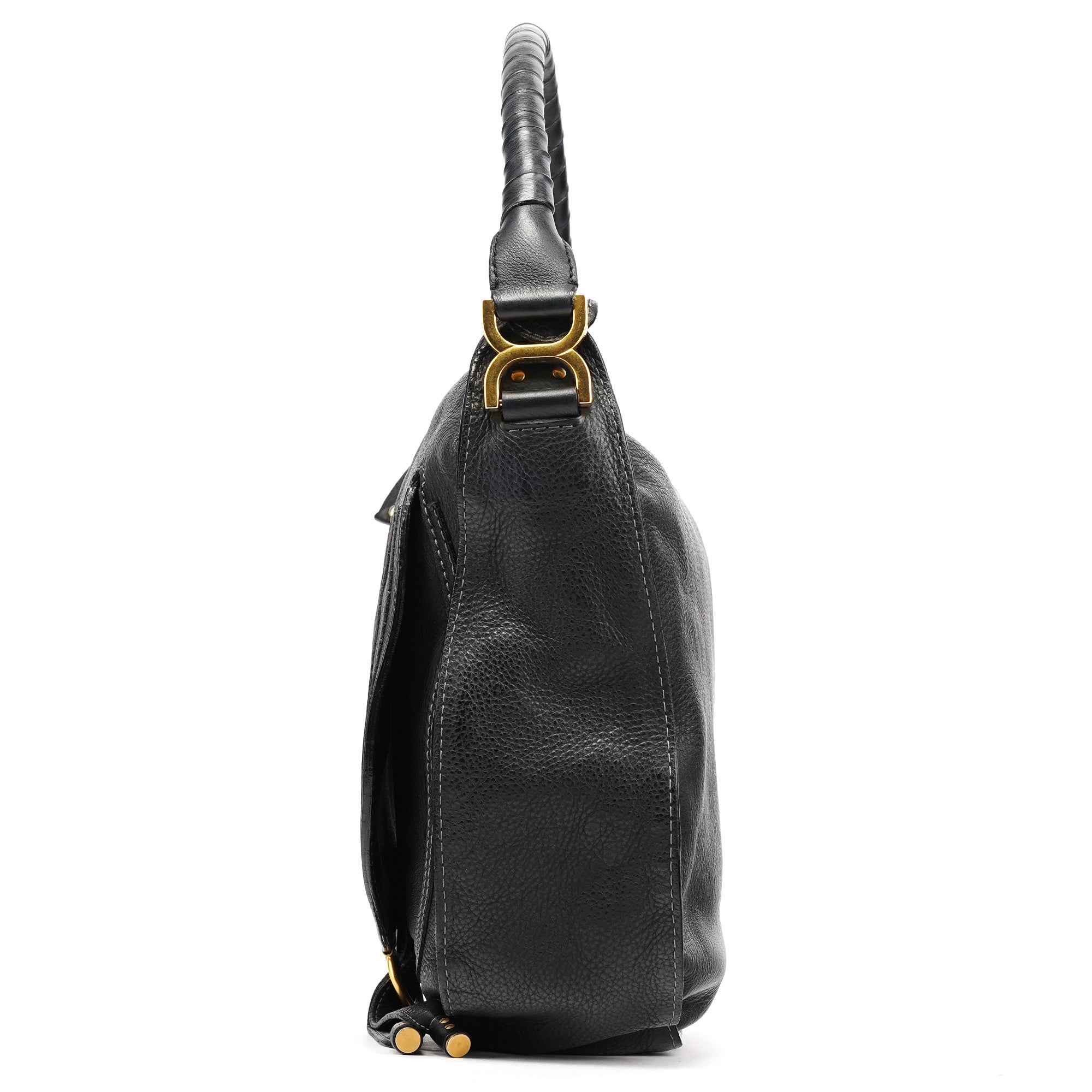 Chloé Marcie Hobo Schultertasche aus schwarzem Leder