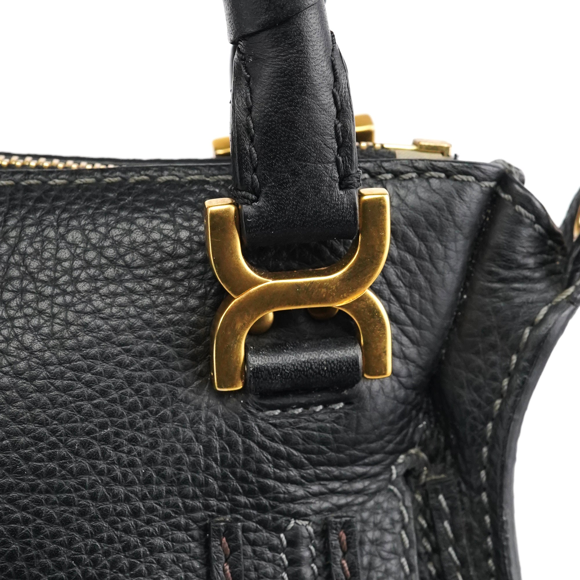 Chloe Black Leather Marcie Mini 2-Way Bag