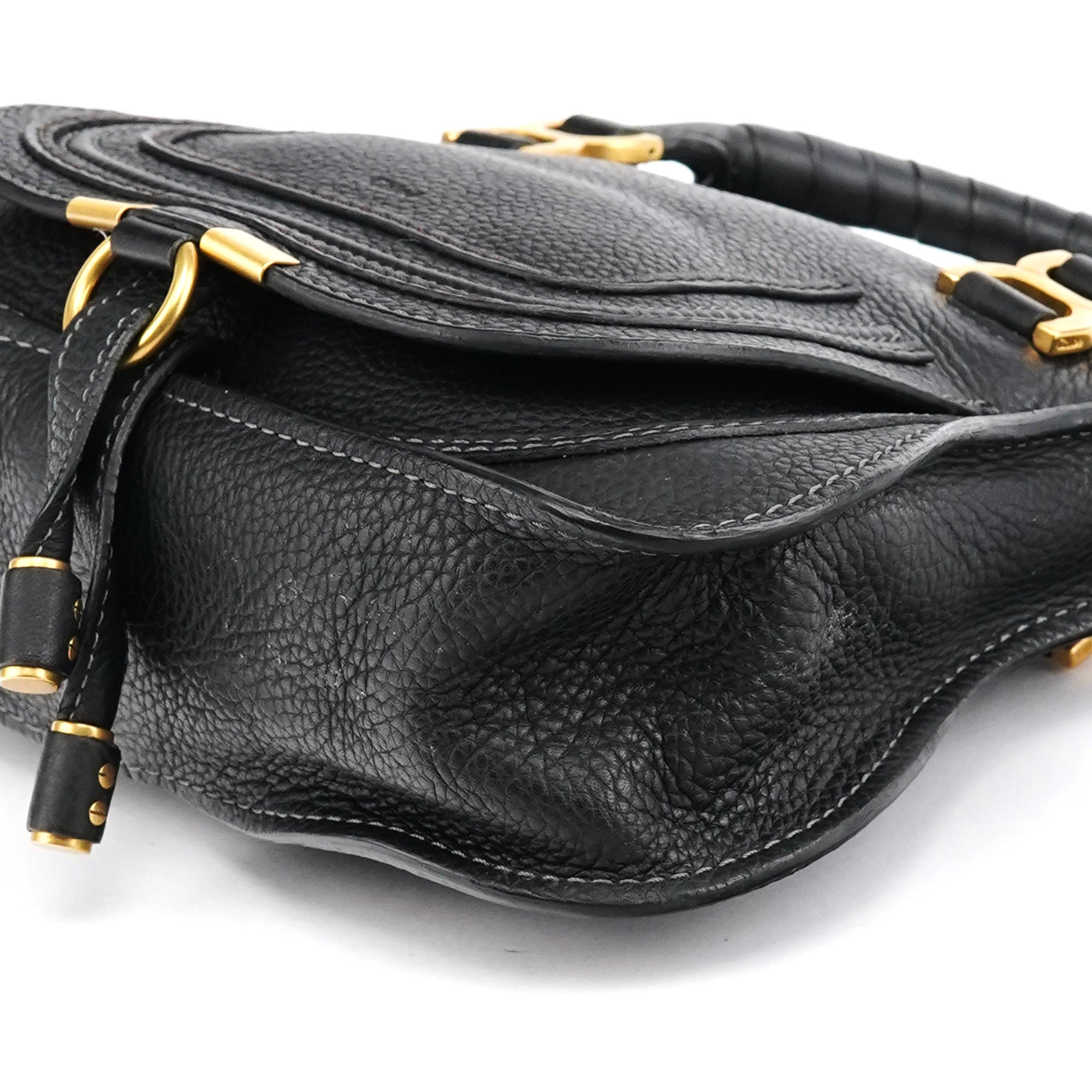 Chloe Black Leather Marcie Mini 2-Way Bag