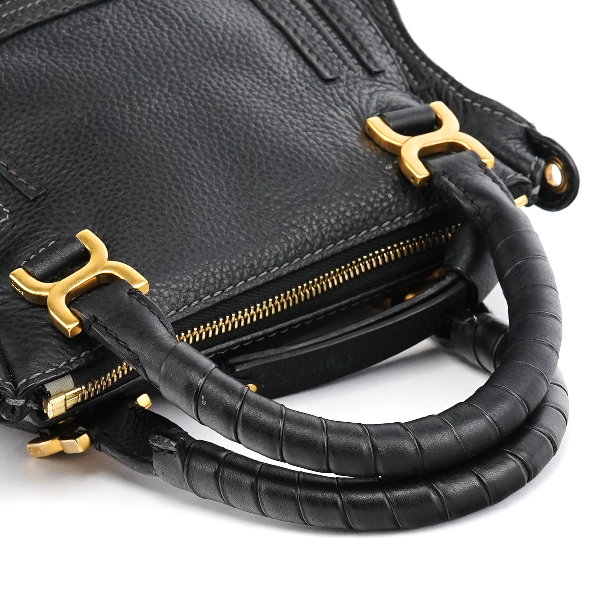 Chloe Black Leather Marcie Mini 2-Way Bag