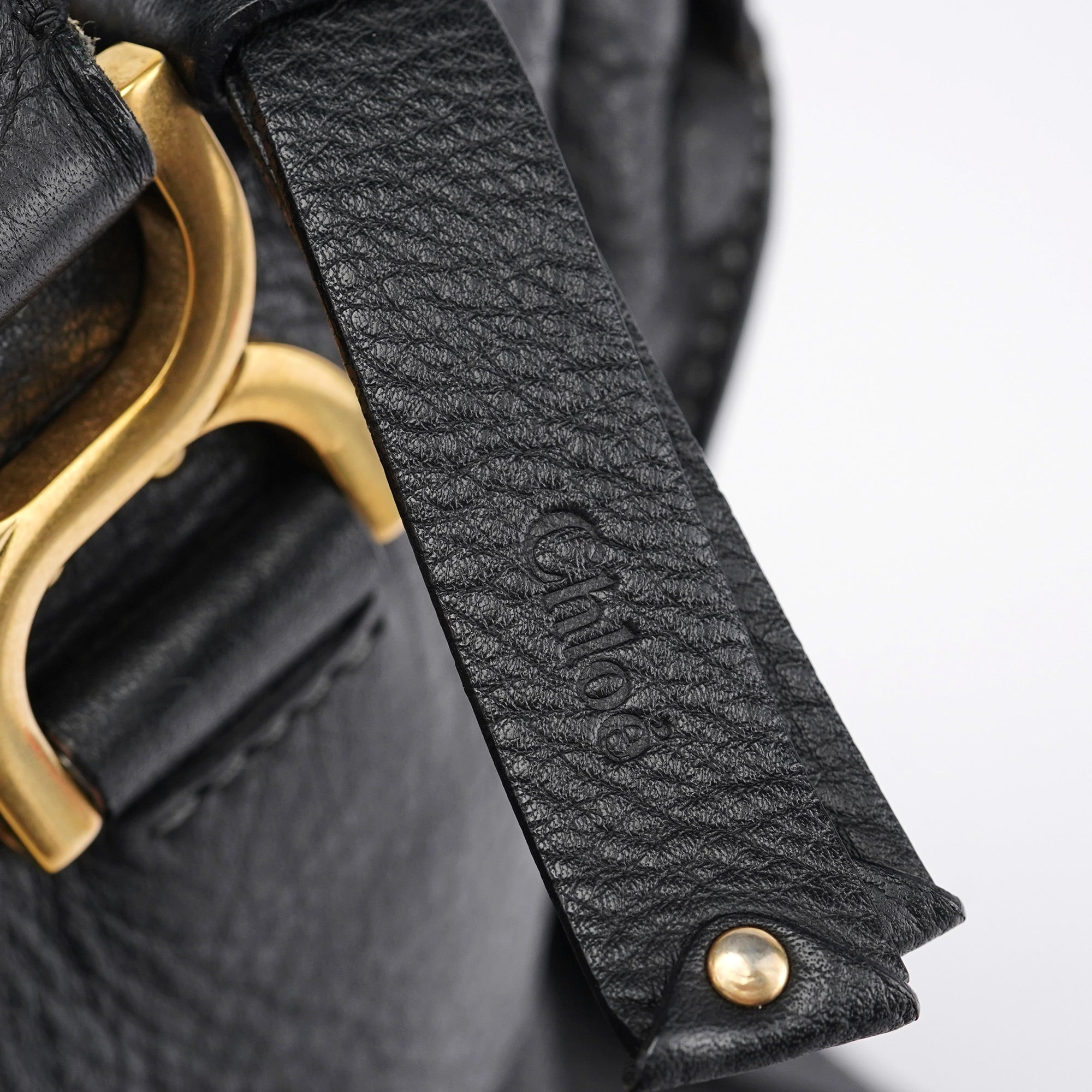Chloé Black Leather Marcie Shoulder Bag