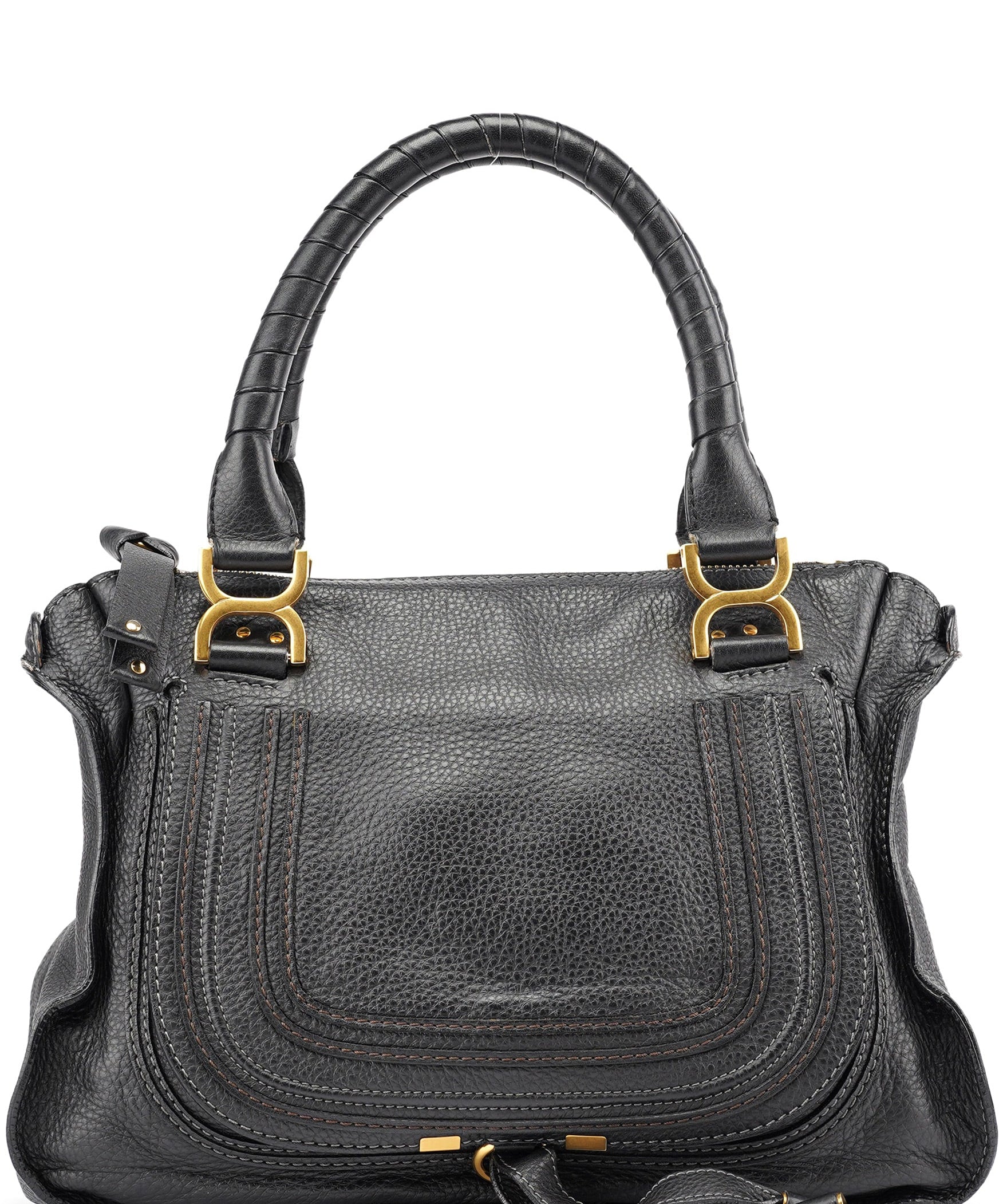 Chloé Black Leather Marcie Shoulder Bag