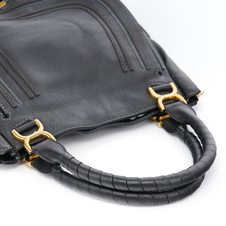 Chloe Black Leather Marcie Shoulder Bag