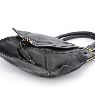 Chloe Black Leather Marcie Shoulder Bag