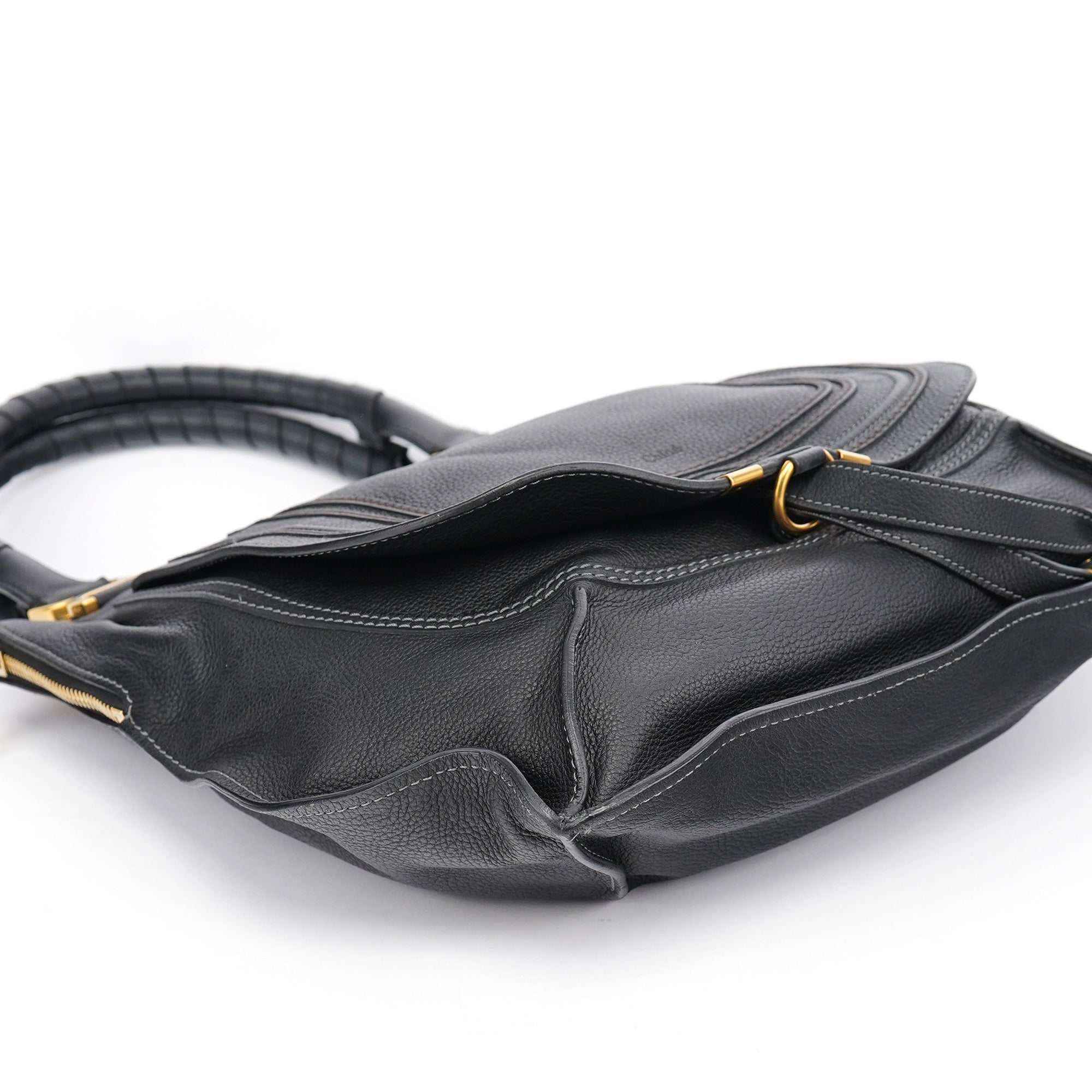 Chloé Marcie Schultertasche aus schwarzem Leder