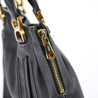 Chloe Black Leather Marcie Shoulder Bag