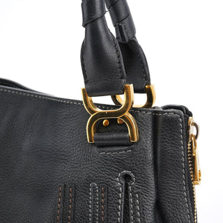 Chloe Black Leather Marcie Shoulder Bag