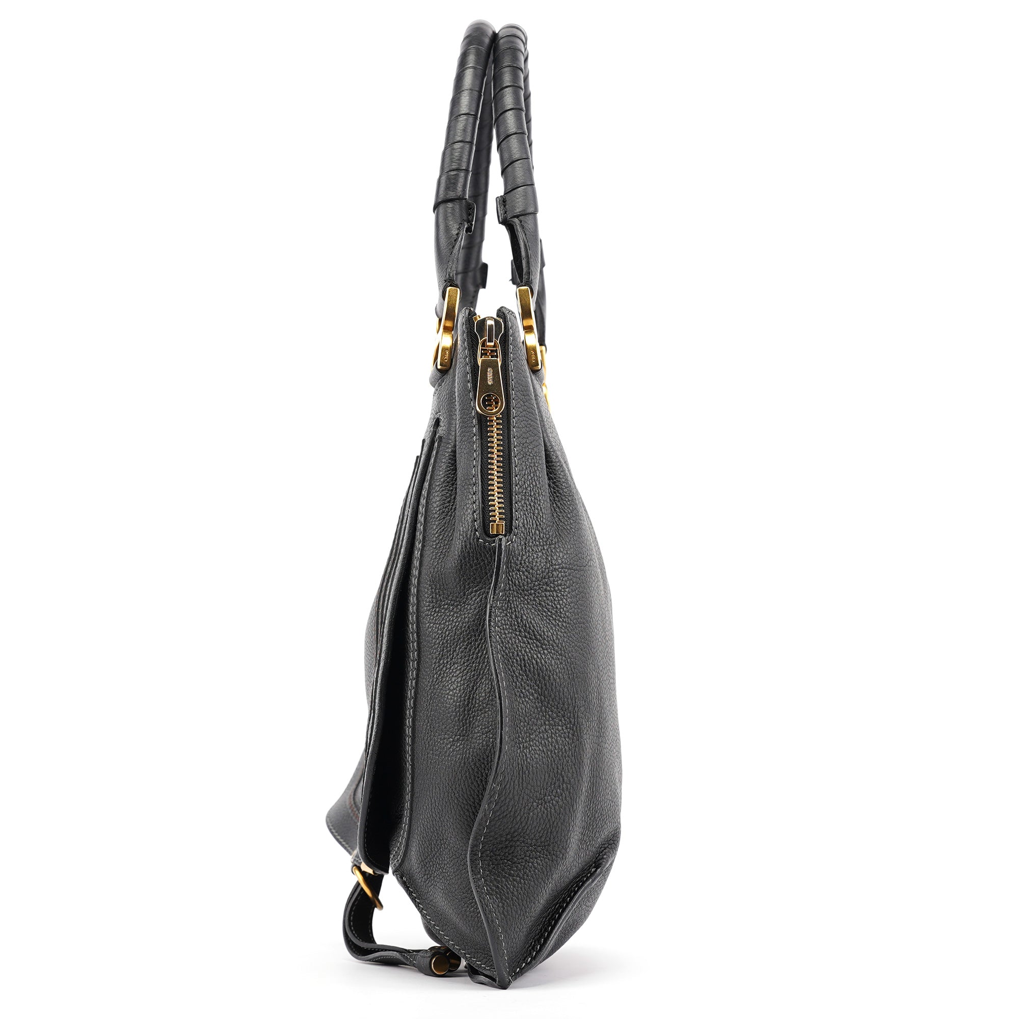Chloé Marcie Schultertasche aus schwarzem Leder