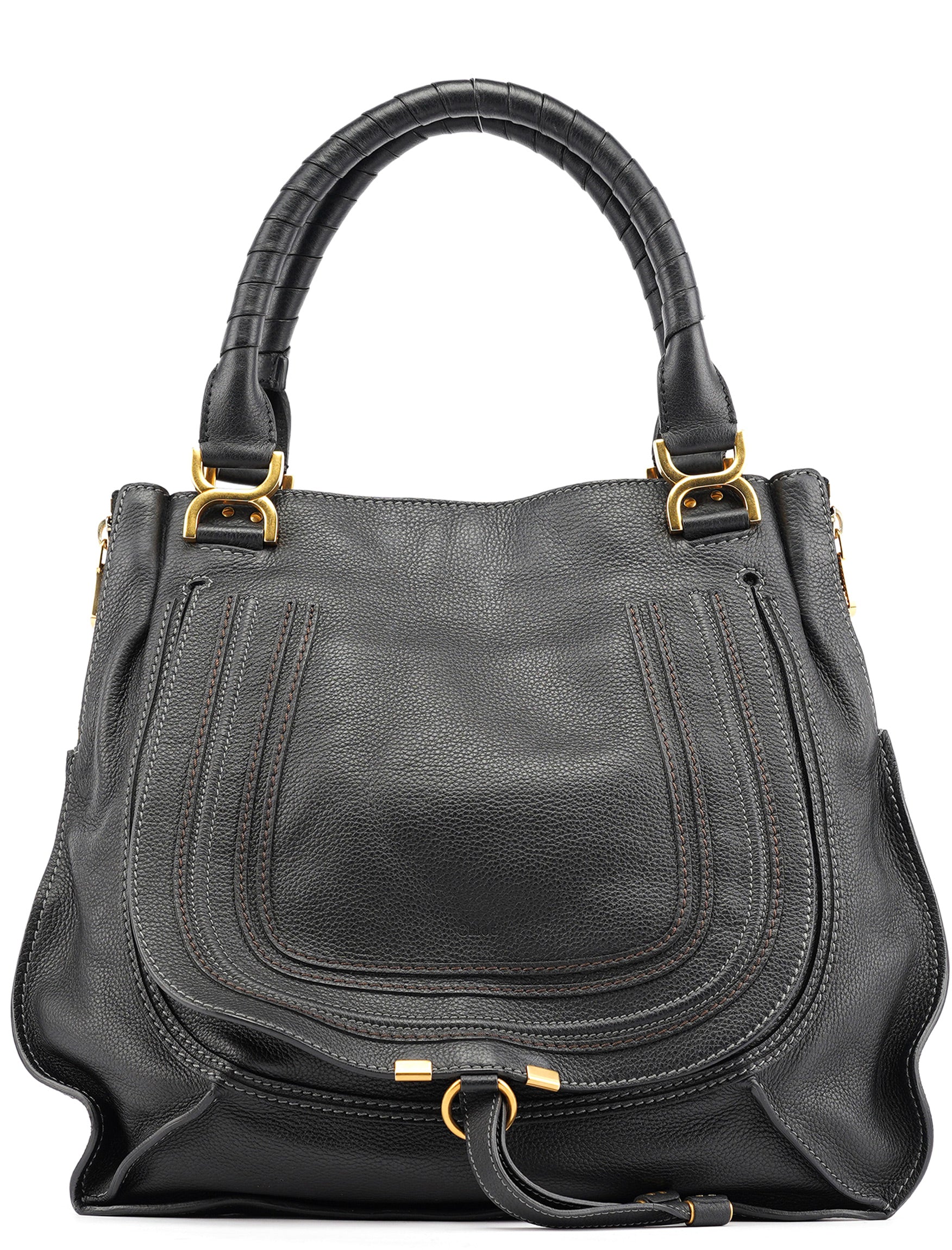 Chloé Marcie Schultertasche aus schwarzem Leder
