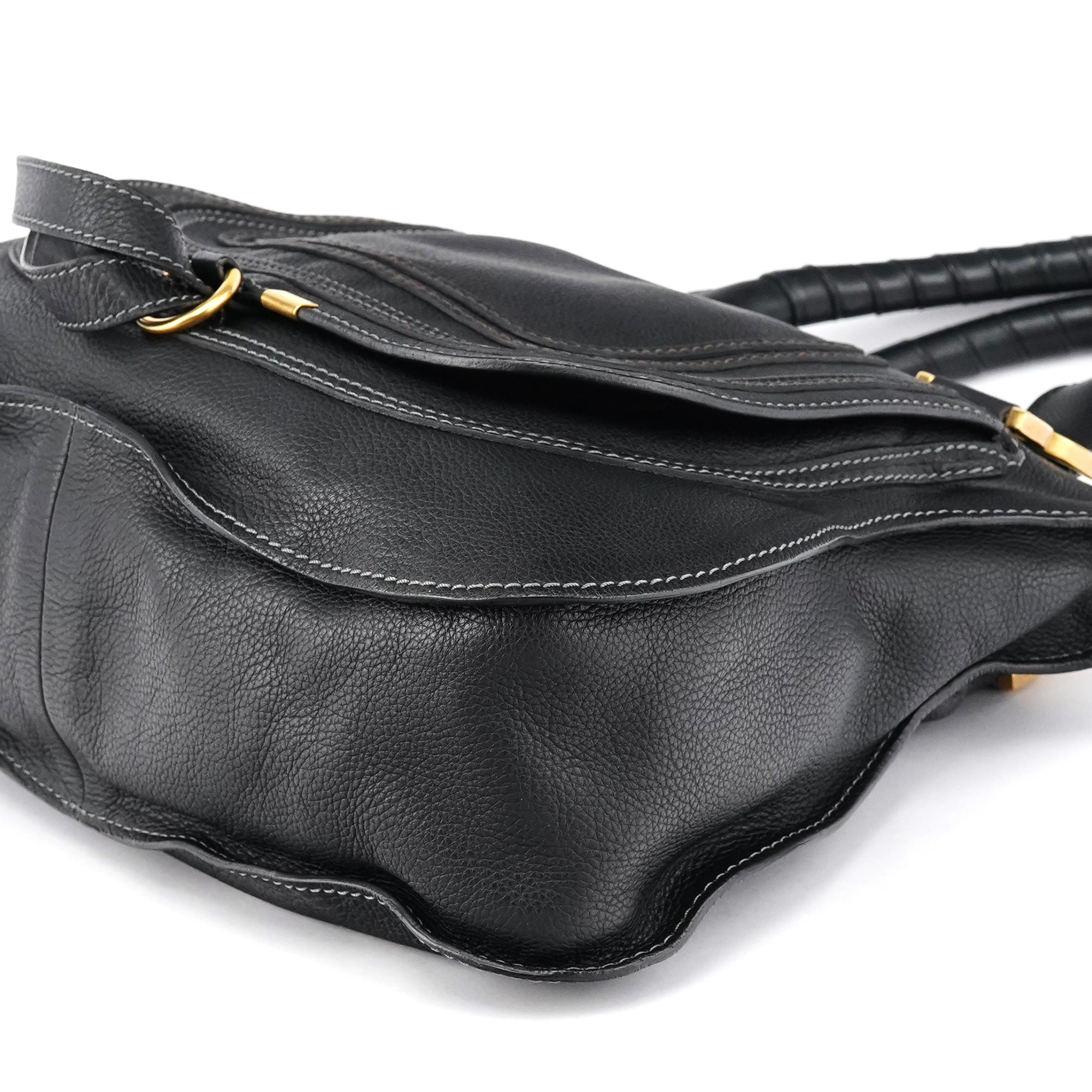 Chloé Sac porté épaule Marcie en cuir noir