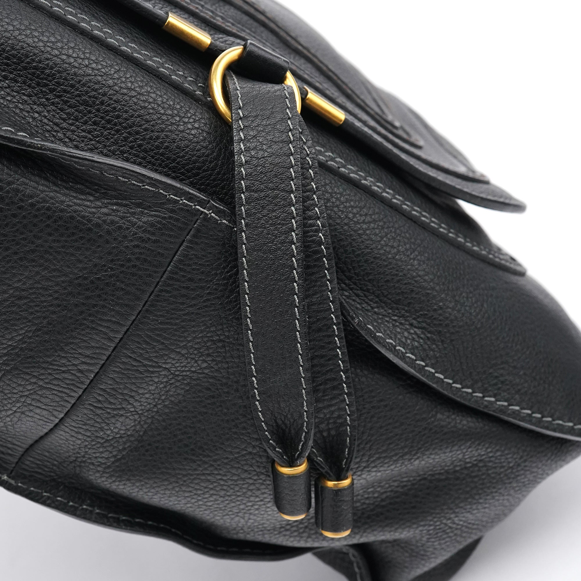 Chloé Sac porté épaule Marcie en cuir noir