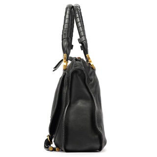 Chloe Black Leather Marcie Shoulder Bag