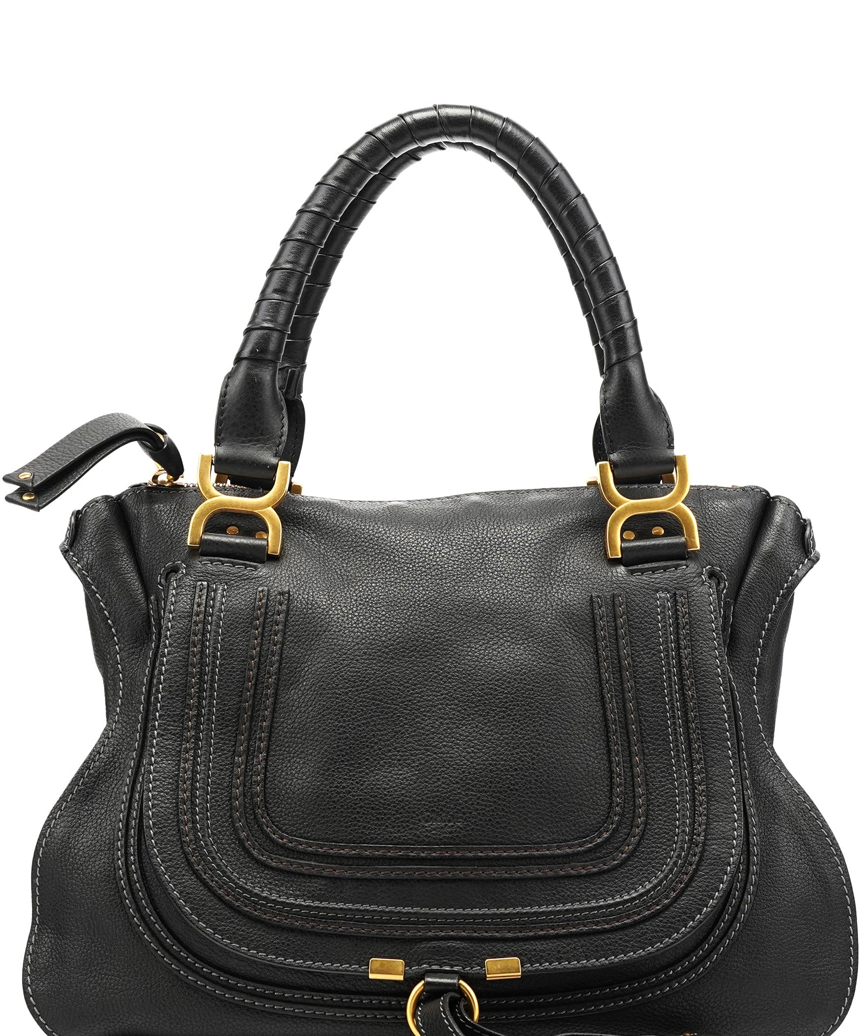 Chloe Black Leather Marcie Shoulder Bag