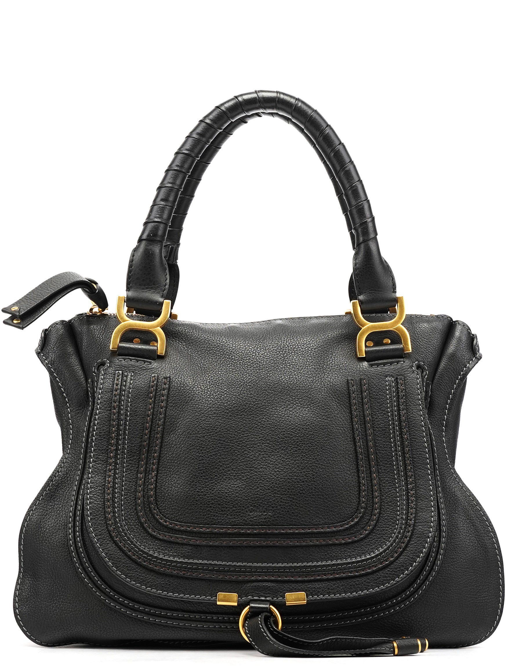 Chloé Sac porté épaule Marcie en cuir noir