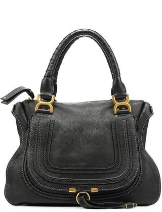 Chloe Black Leather Marcie Shoulder Bag