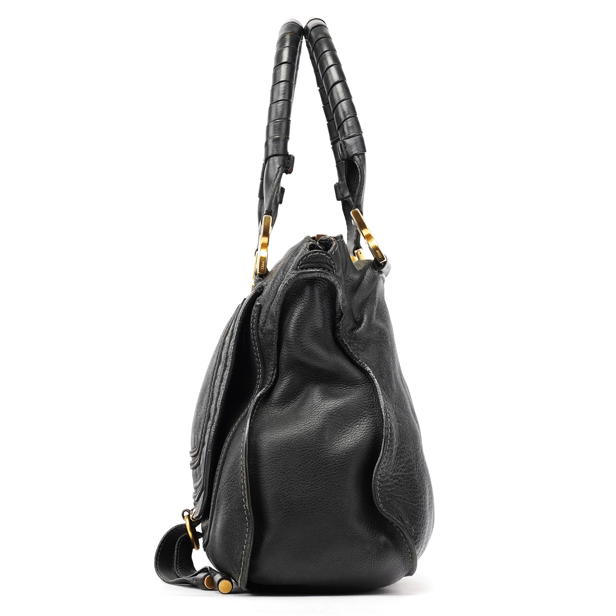 Chloé Sac porté épaule Marcie en cuir noir