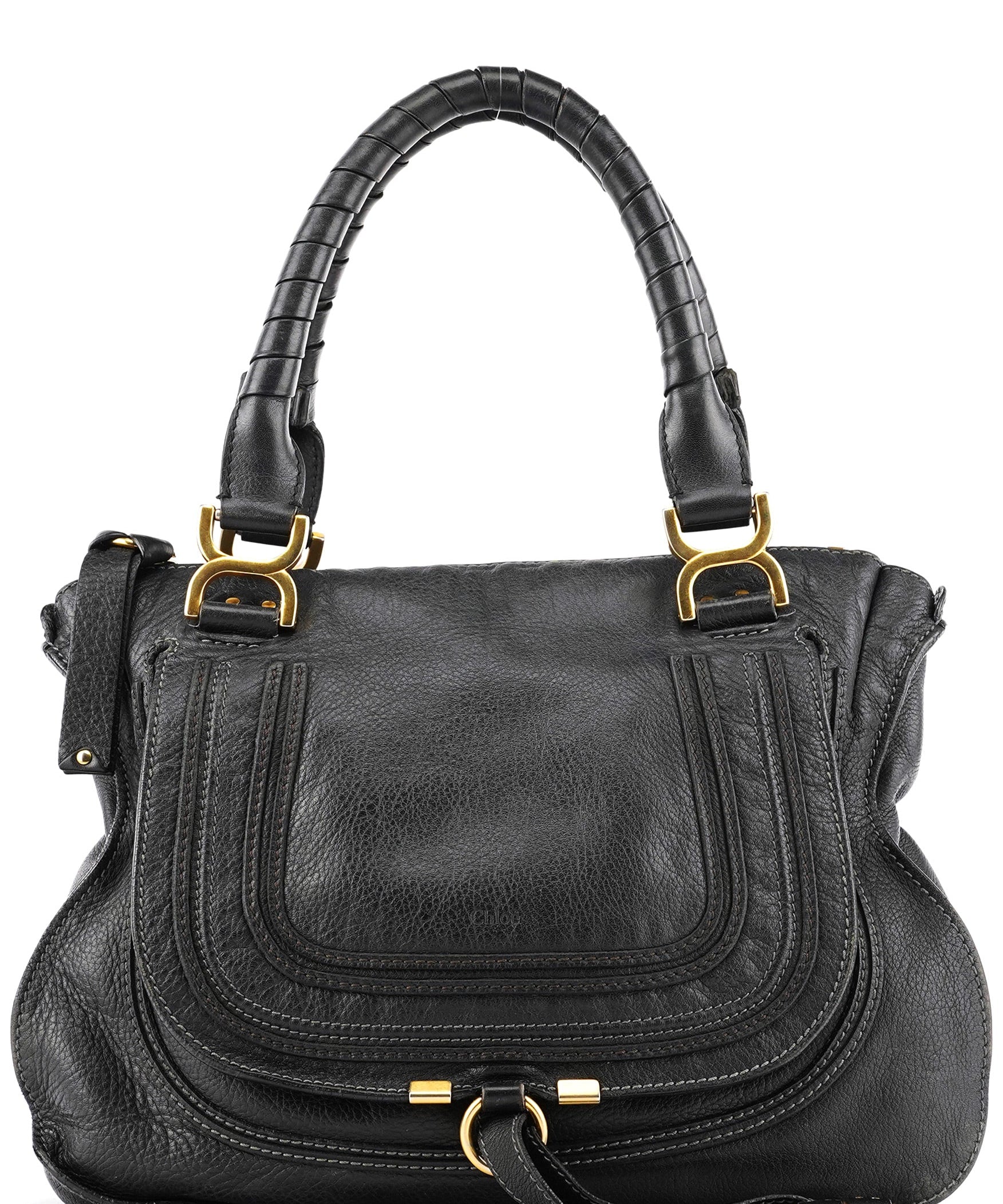 Chloe Black Leather Marcie Shoulder Bag