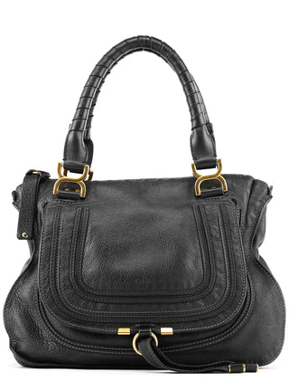 Chloe Black Leather Marcie Shoulder Bag