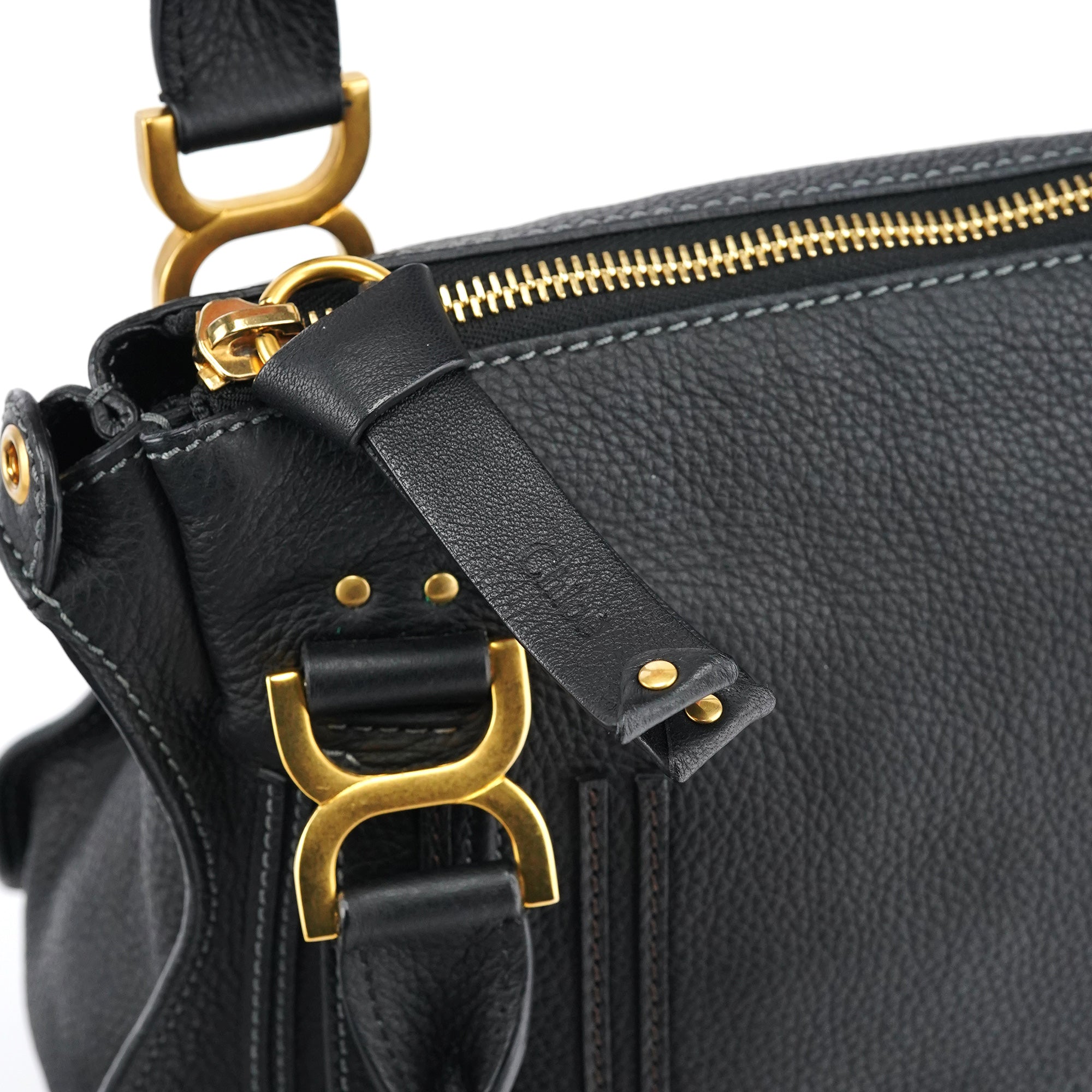 Chloé Marcie Schultertasche aus schwarzem Leder