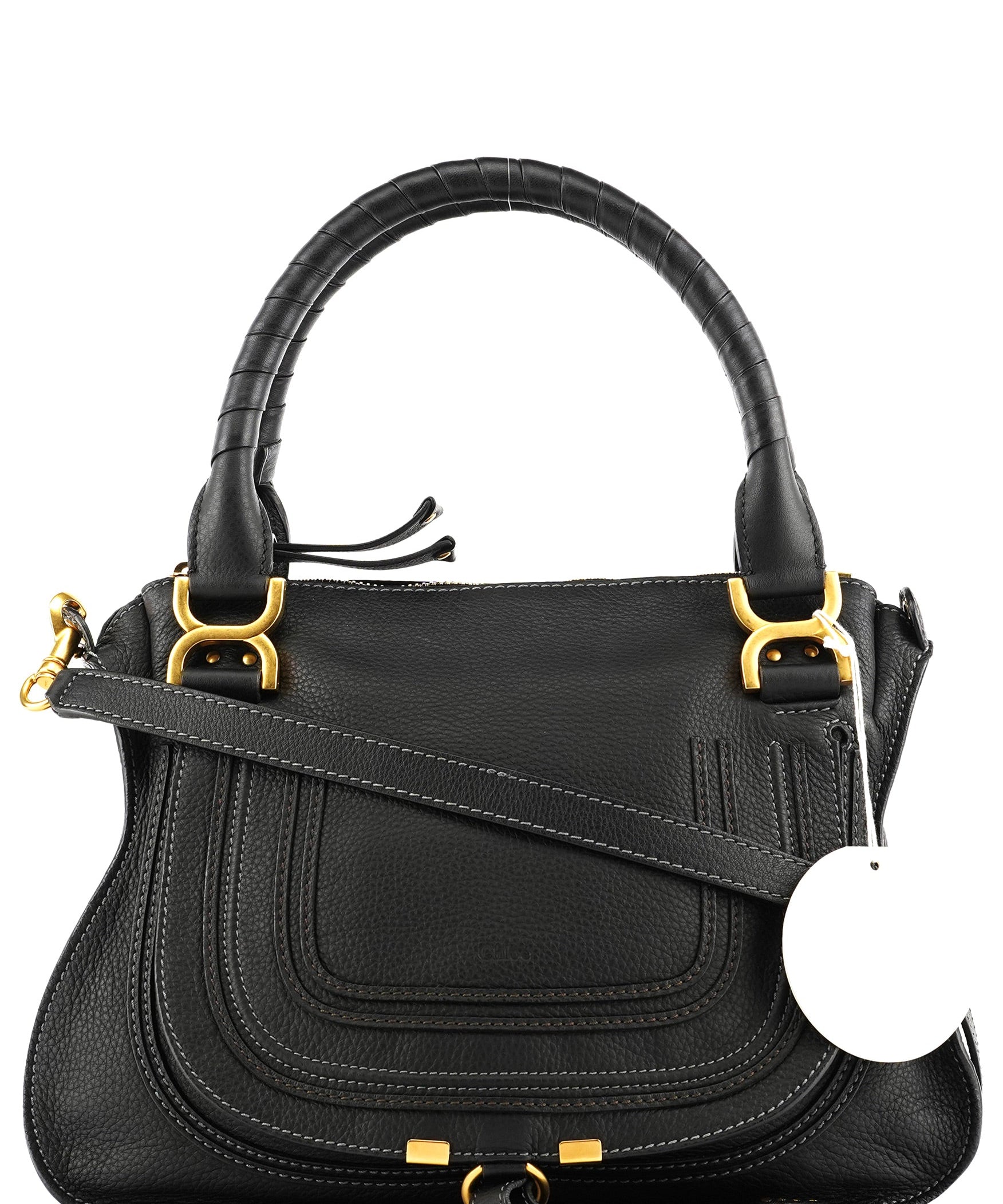 Chloe Black Leather Marcie Shoulder Bag