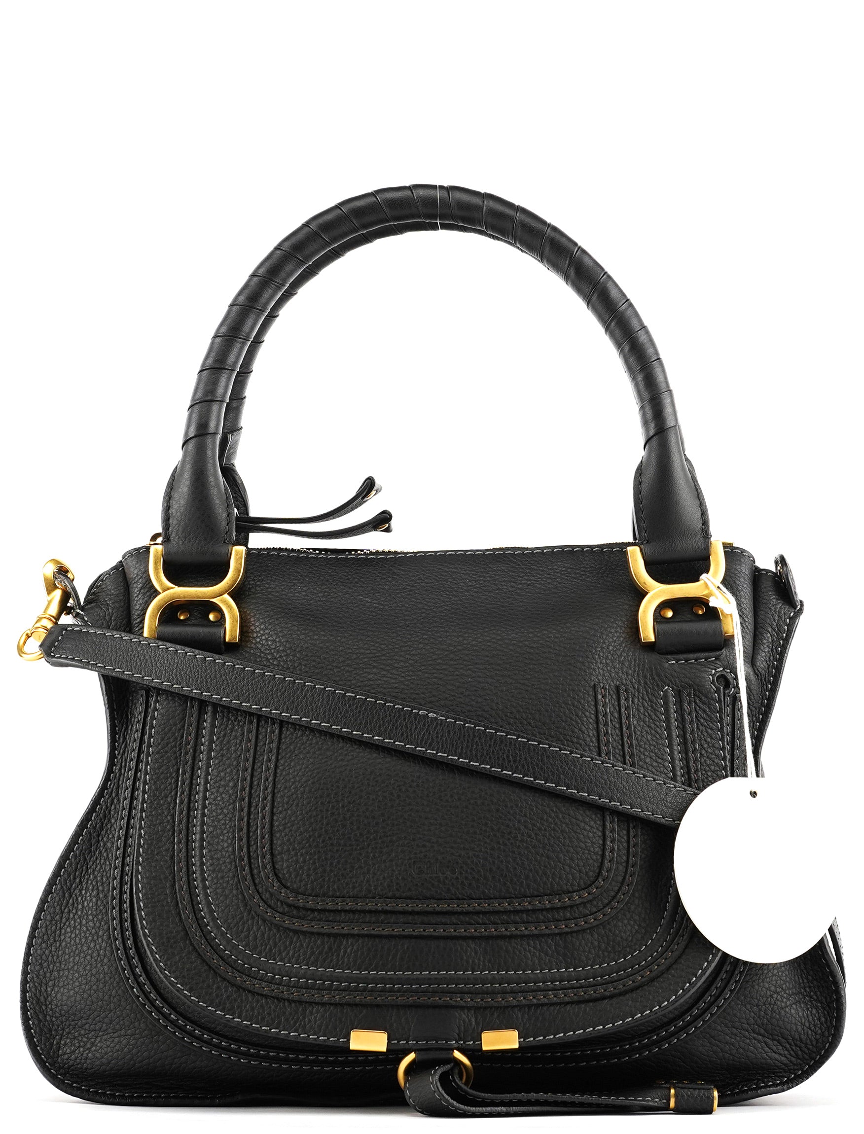 Chloé Marcie Schultertasche aus schwarzem Leder