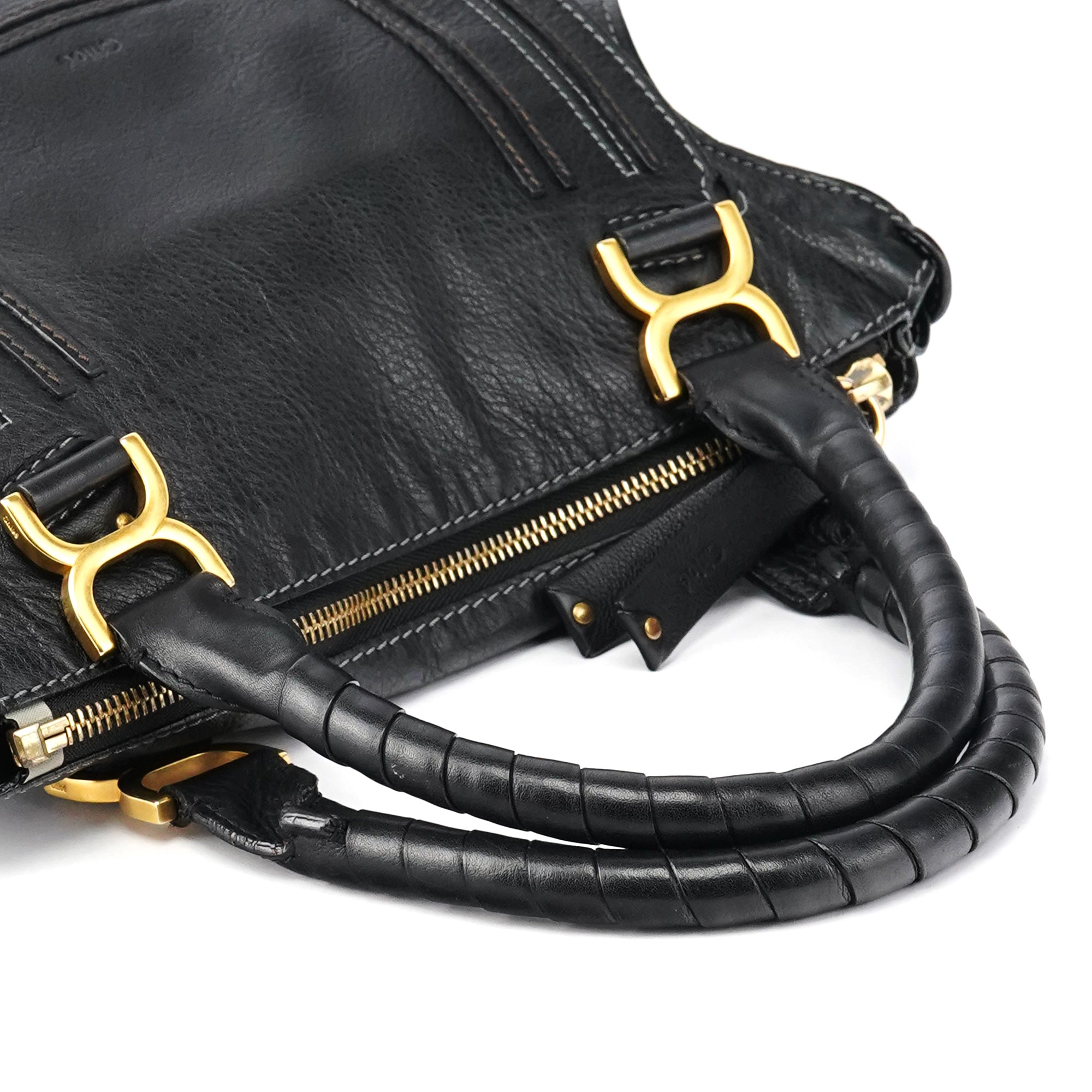 Chloe Black Leather Marcie Shoulder Bag