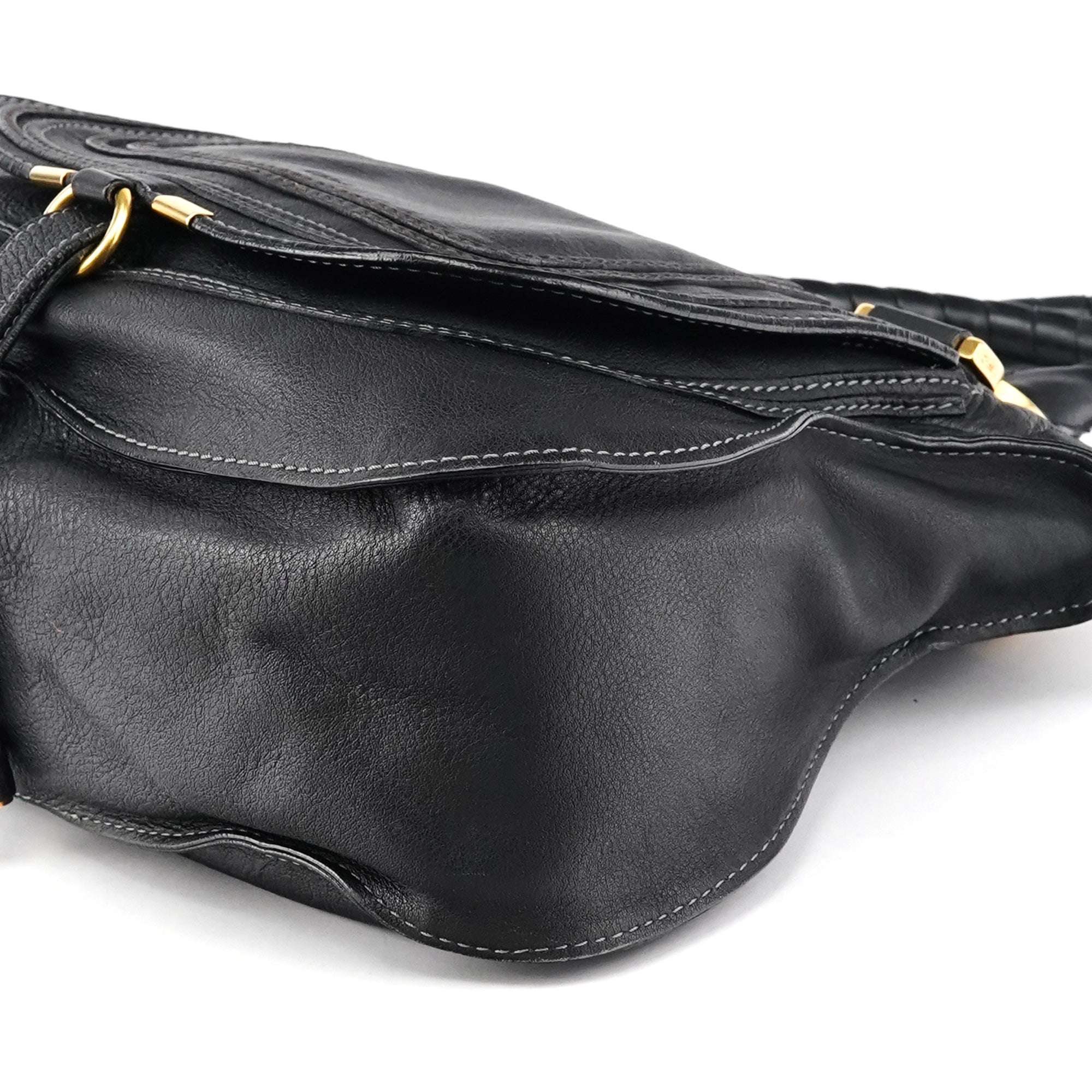 Chloe Black Leather Marcie Shoulder Bag