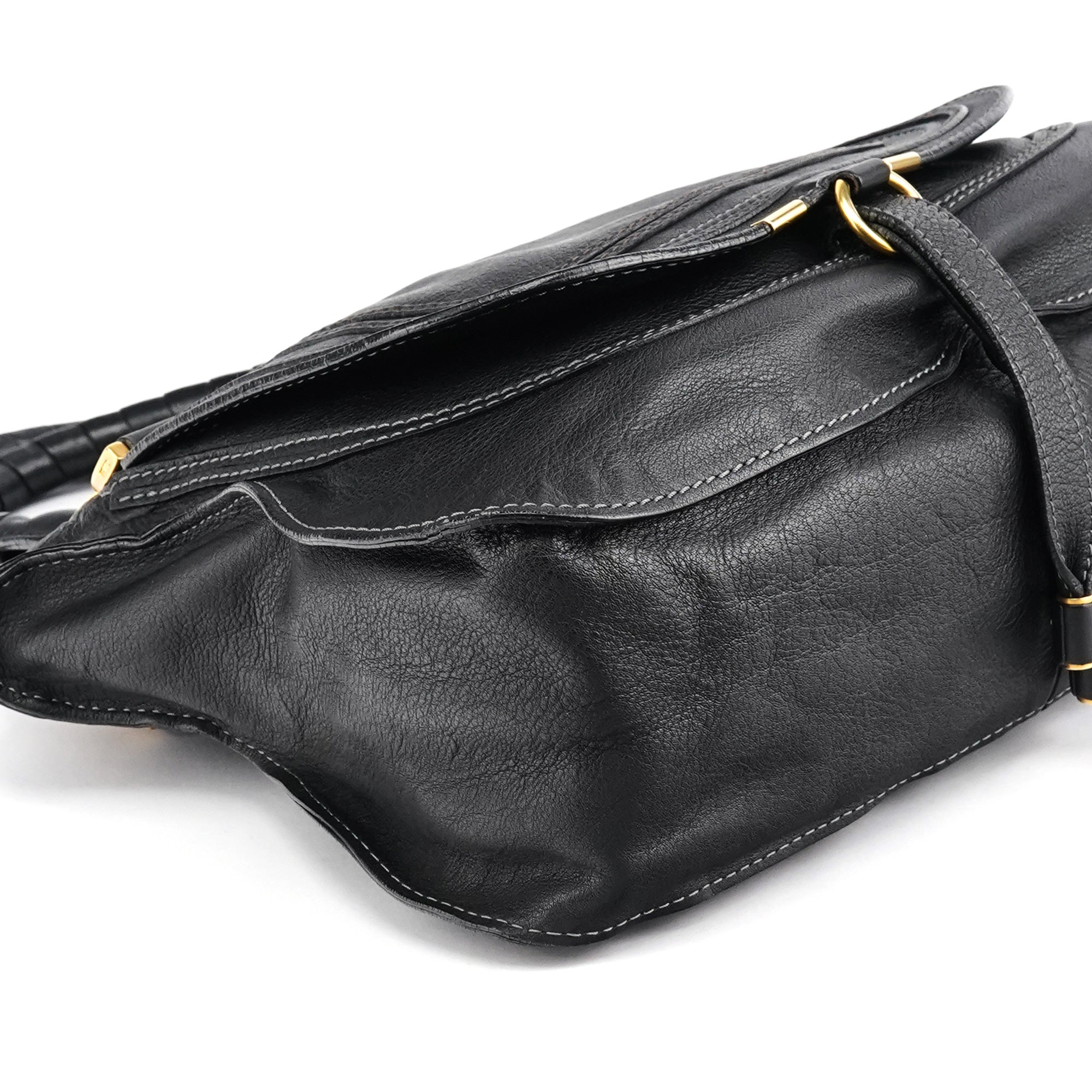 Chloe Black Leather Marcie Shoulder Bag
