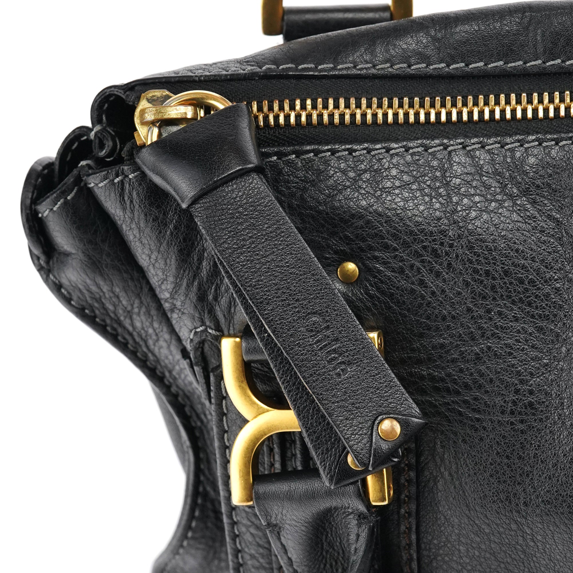 Chloe Black Leather Marcie Shoulder Bag