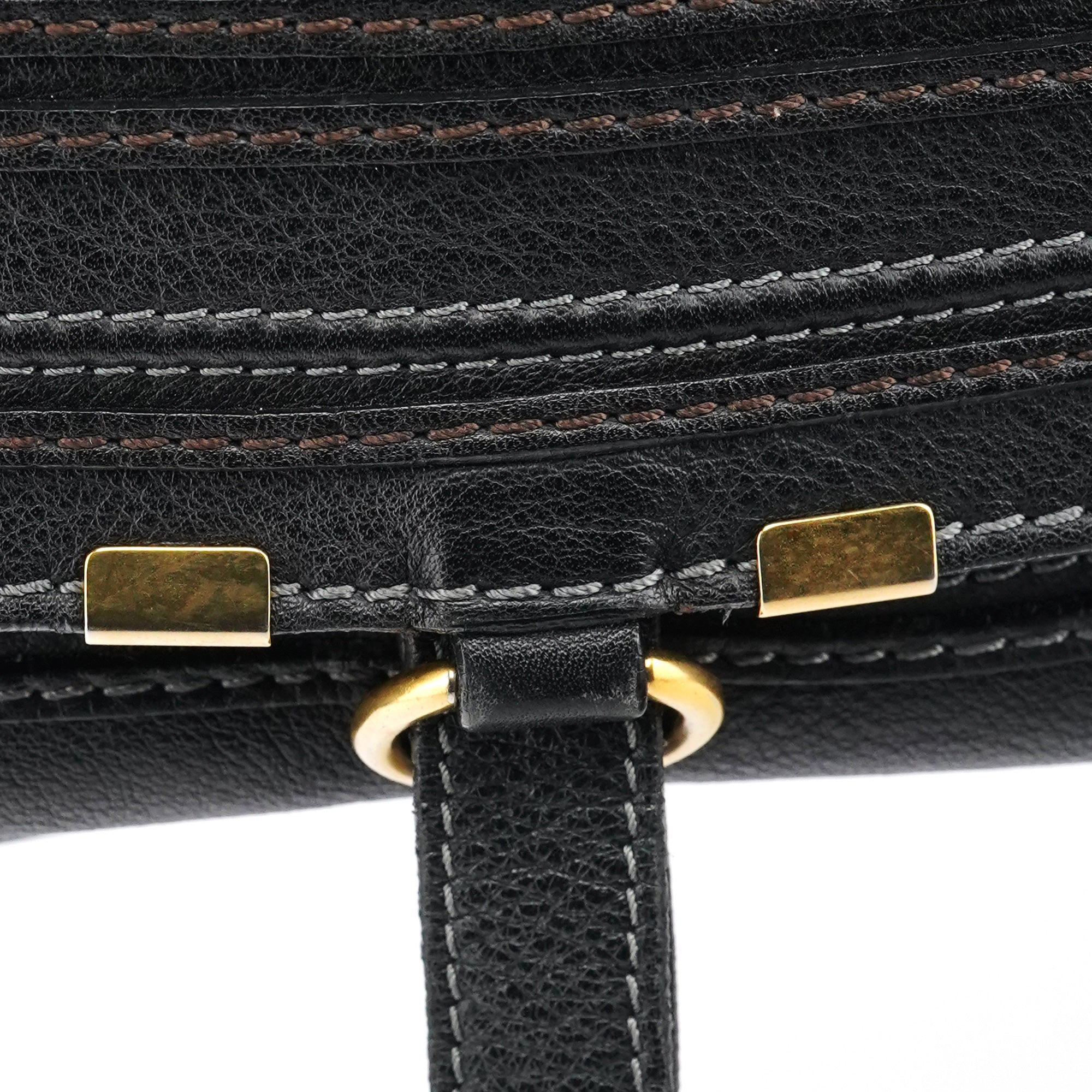 Chloe Black Leather Marcie Shoulder Bag