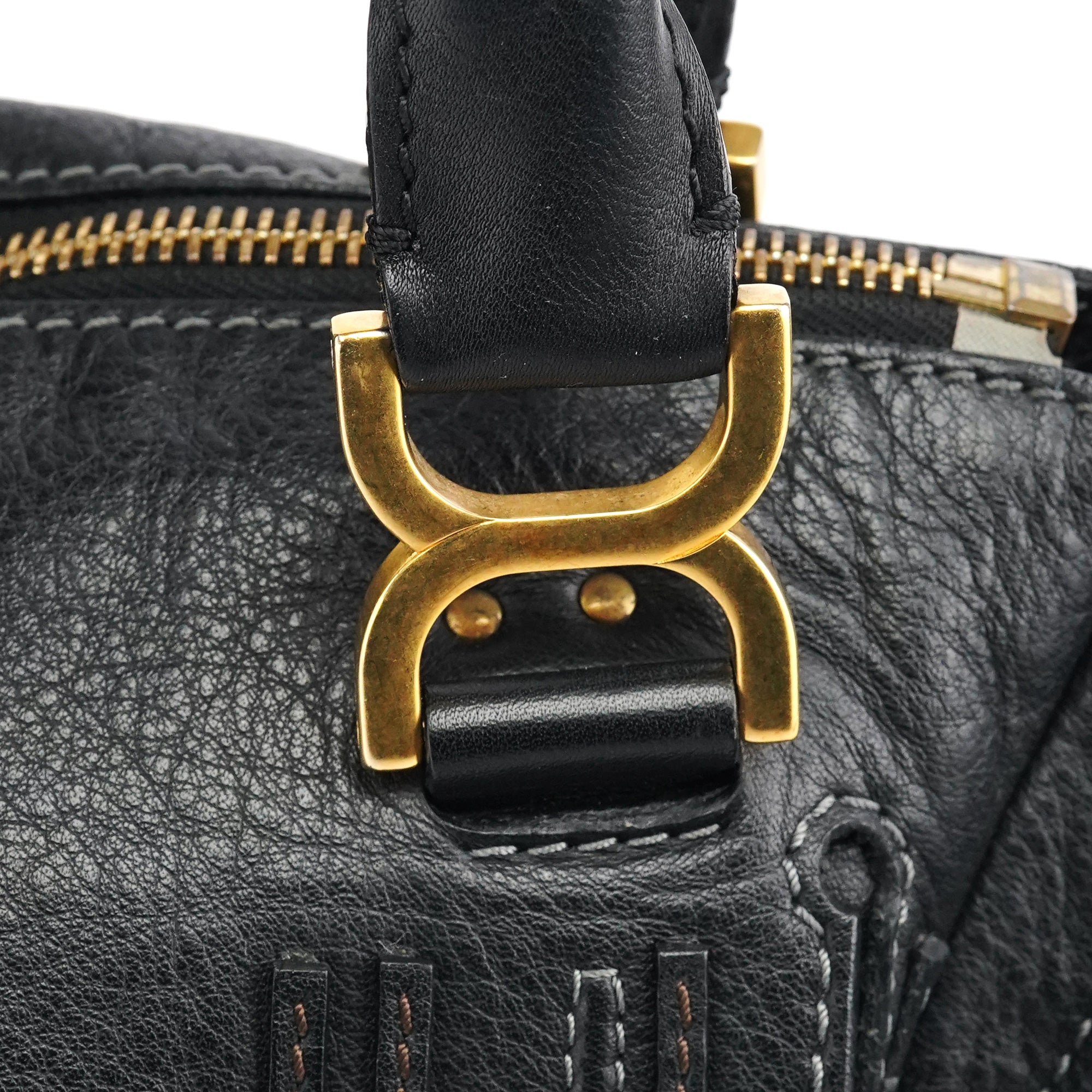 Chloe Black Leather Marcie Shoulder Bag