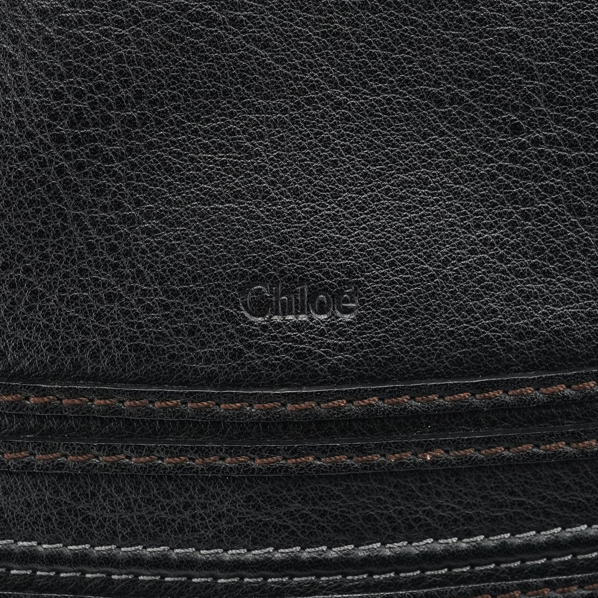 Chloe Black Leather Marcie Shoulder Bag