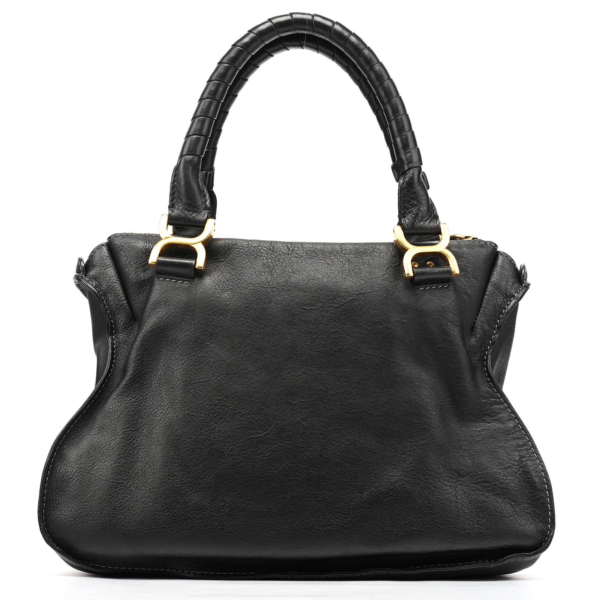 Chloe Black Leather Marcie Shoulder Bag