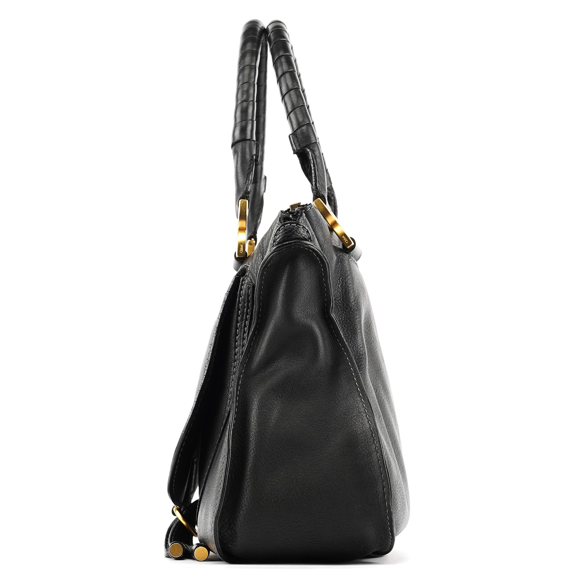Chloe Black Leather Marcie Shoulder Bag