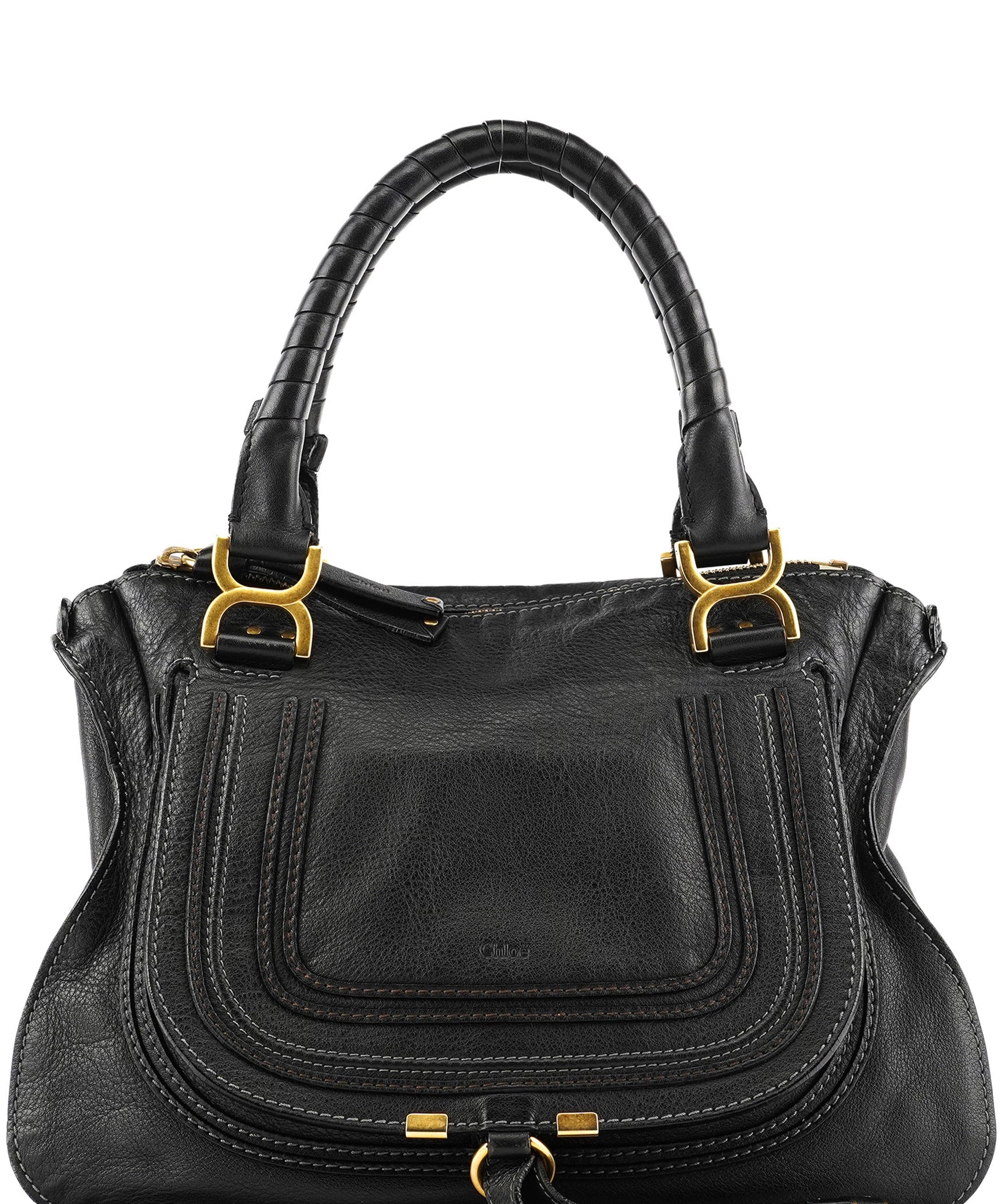 Chloe Black Leather Marcie Shoulder Bag