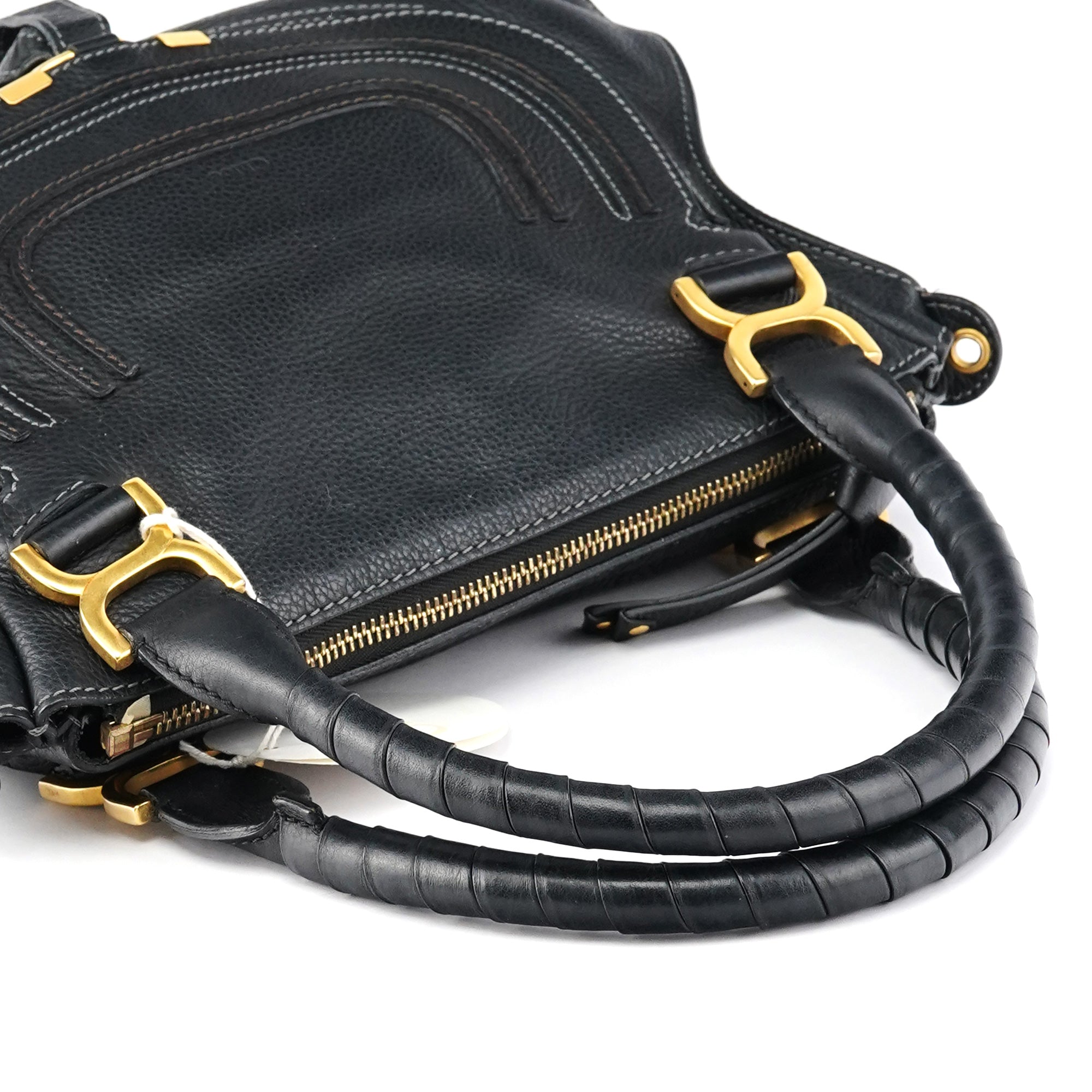 Chloé Black Leather Marcie Shoulder Bag