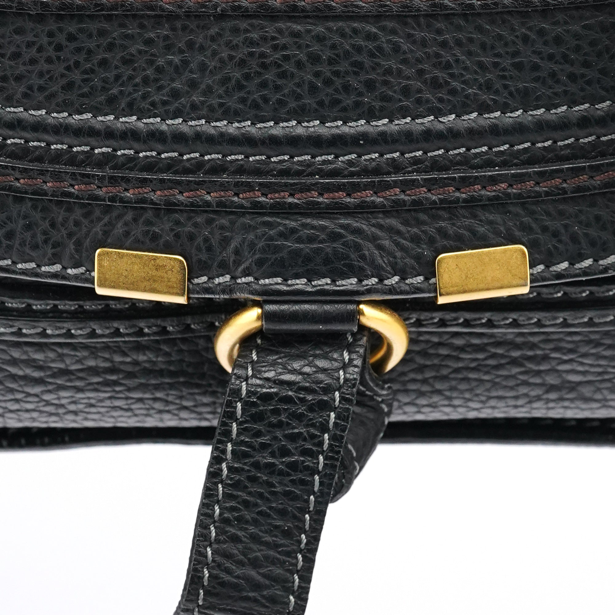 Chloé Black Leather Marcie Shoulder Bag
