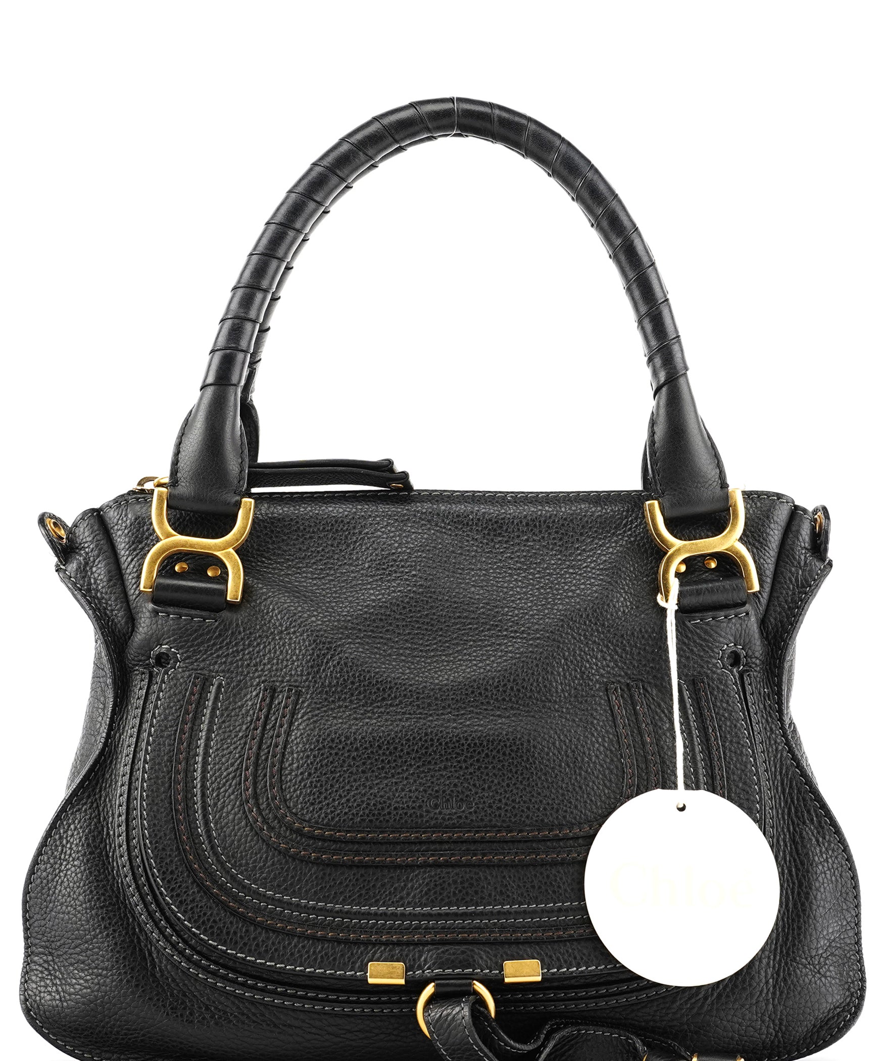Chloé Black Leather Marcie Shoulder Bag