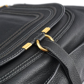 Chloé Black Leather Marcie Tote Bag