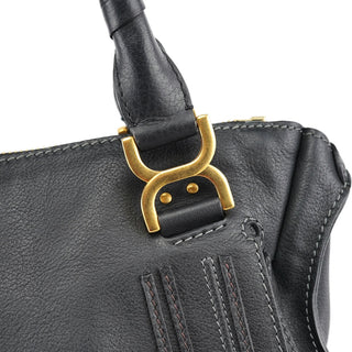 Chloé Black Leather Marcie Tote Bag