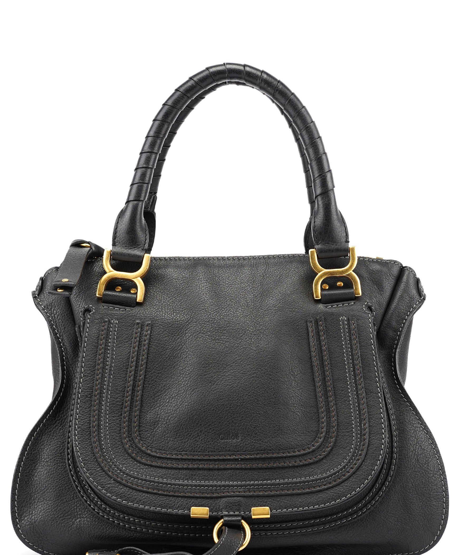 Chloé Black Leather Marcie Tote Bag
