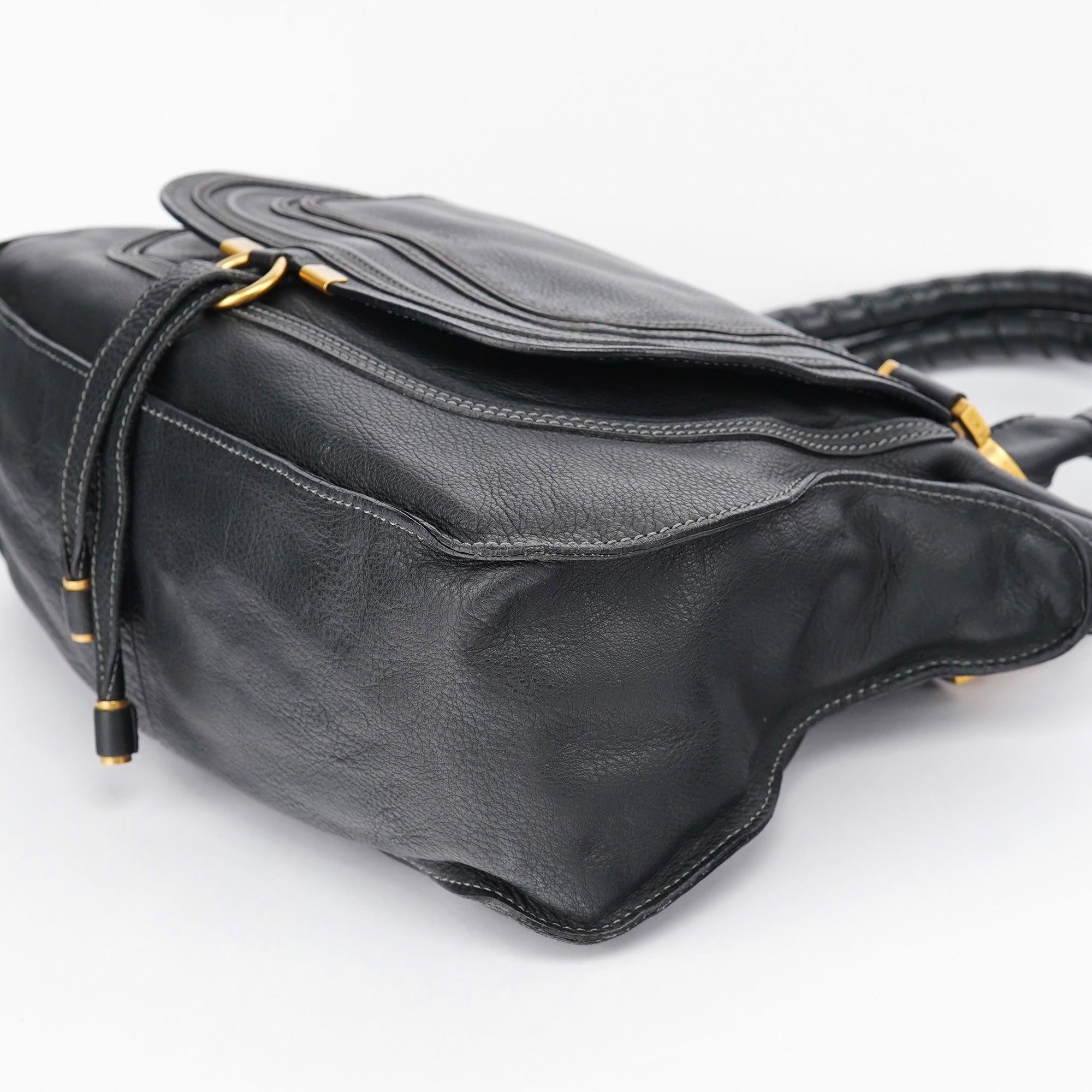 Chloé Black Leather Marcie Tote Bag