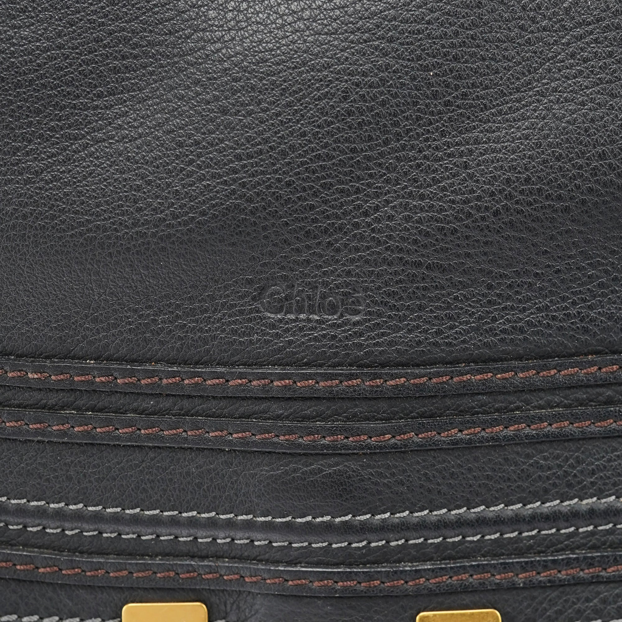 Chloé Black Leather Marcie Tote Bag