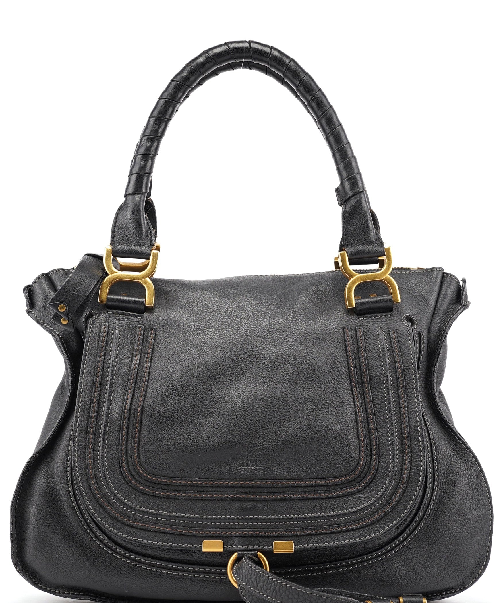 Chloé Black Leather Marcie Tote Bag