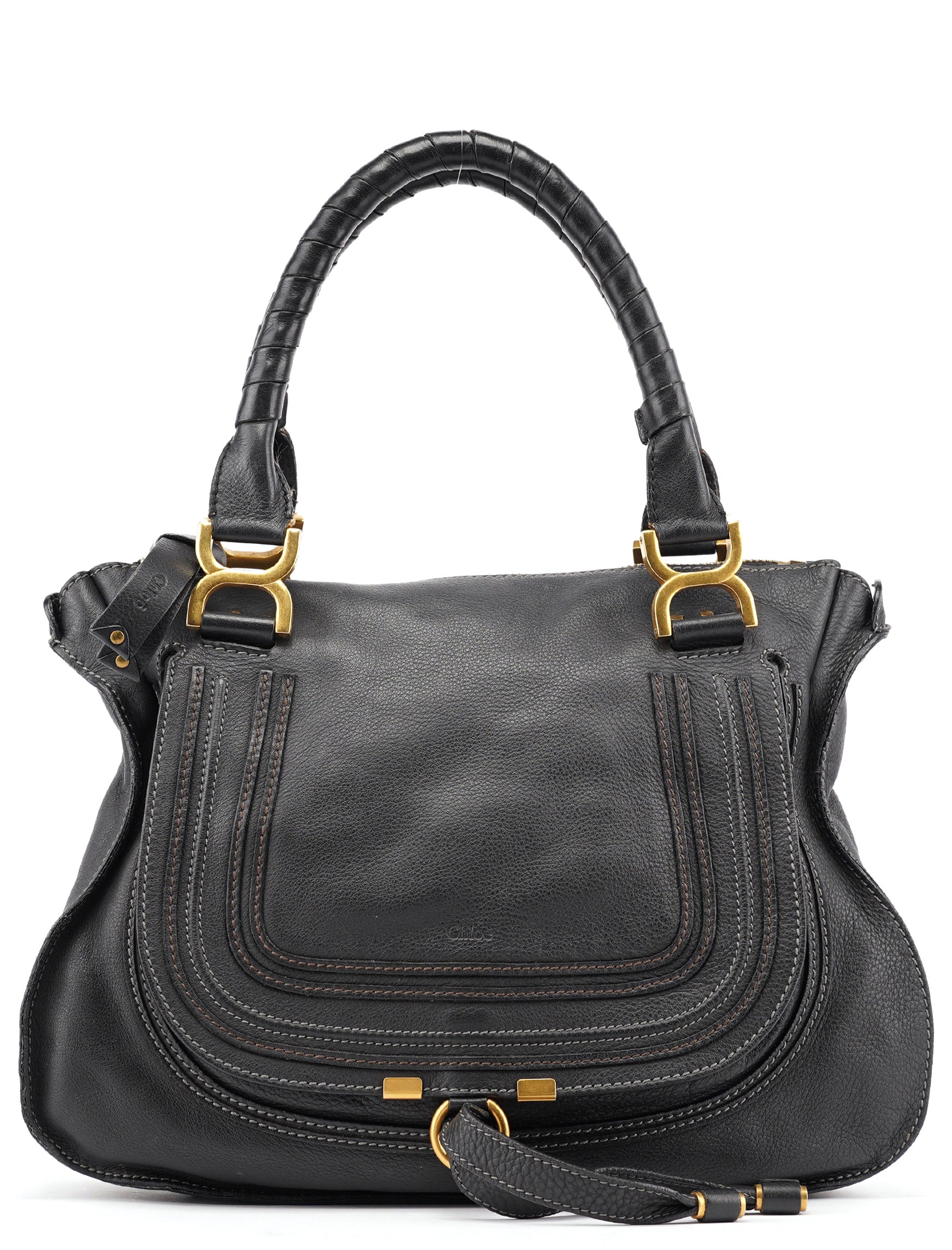 Chloé Black Leather Marcie Tote Bag