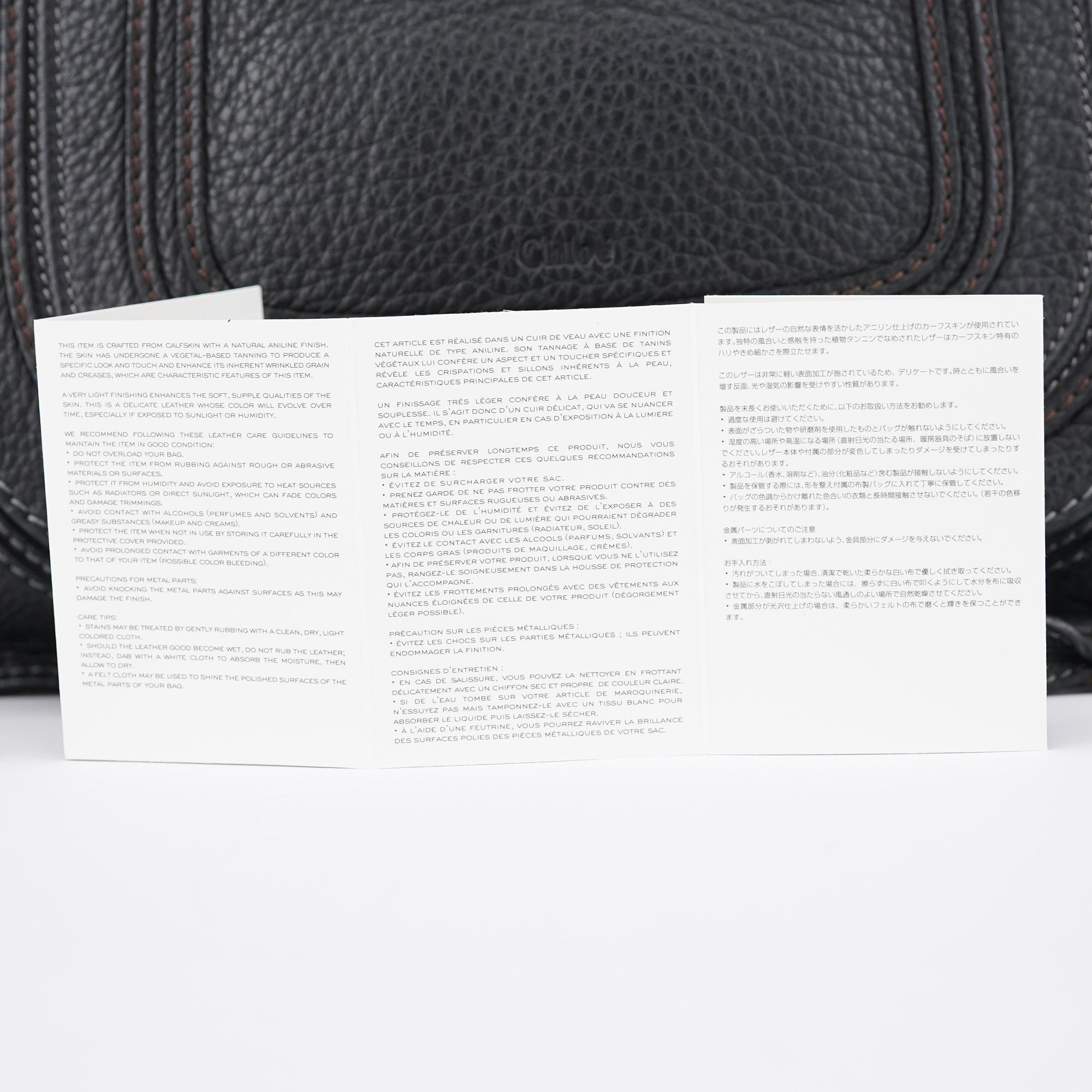 Chloe Black Leather Marcie Tote Bag