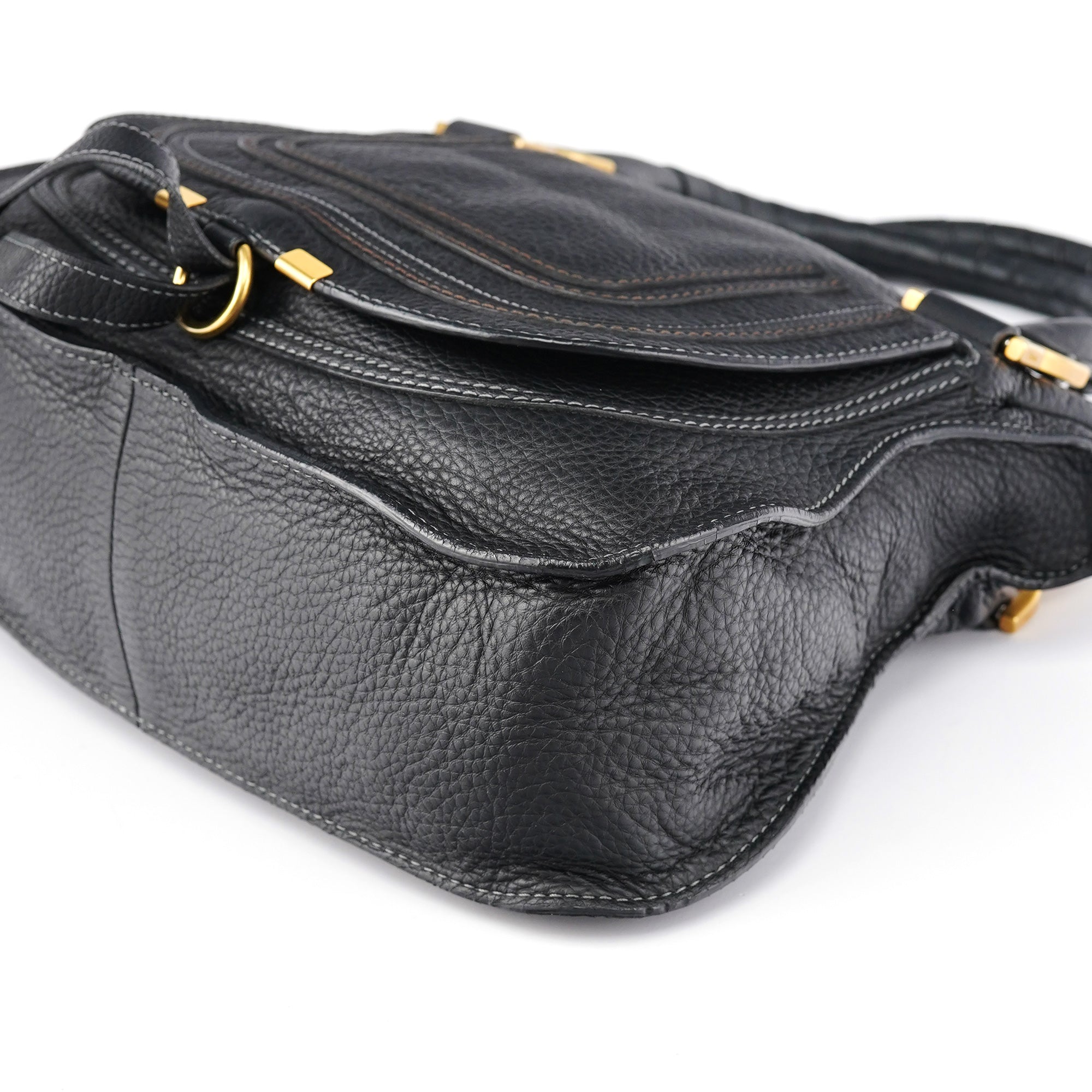 Chloe Black Leather Marcie Tote Bag