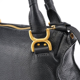 Chloe Black Leather Marcie Tote Bag